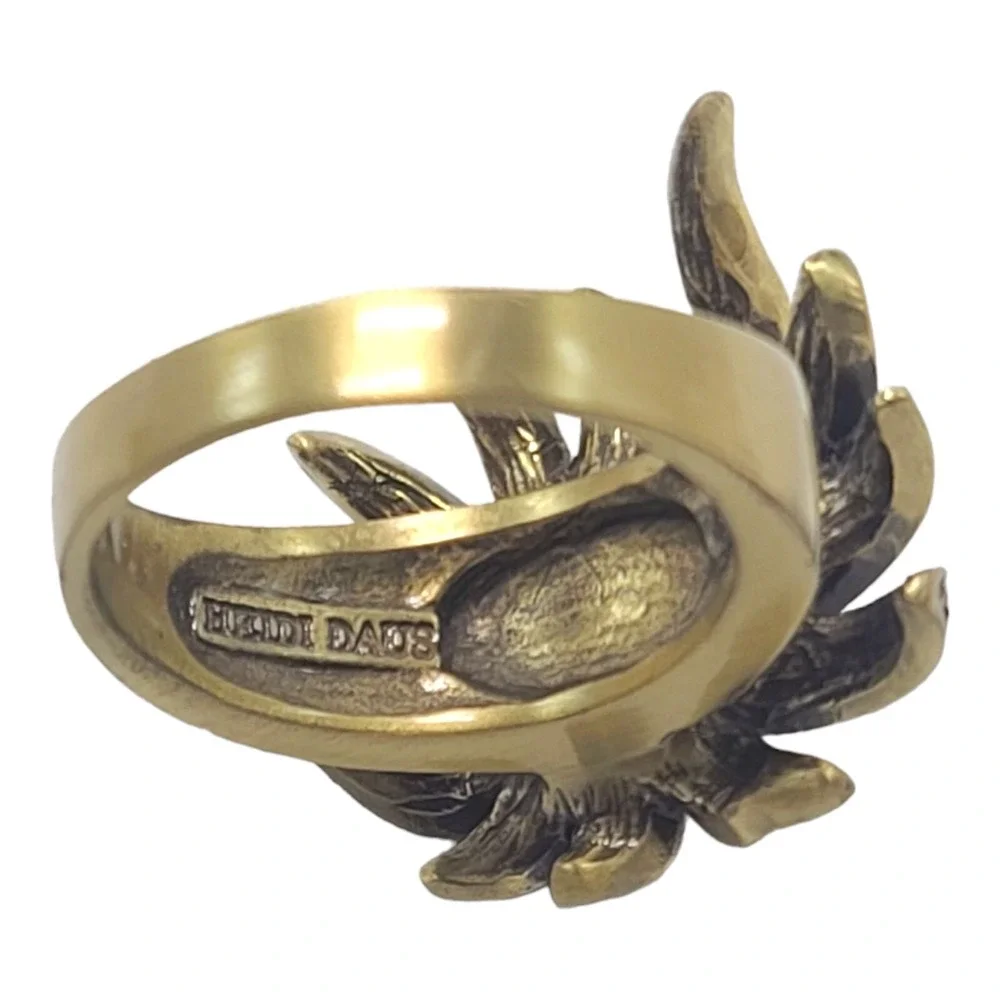 Heidi Daus Sublime Star golden ring Size 11.5 Swarovski Crystal Flower